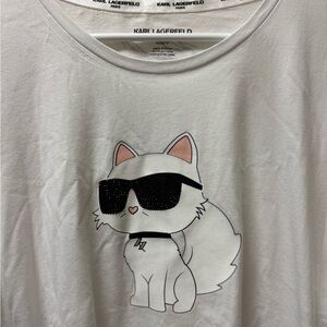 Karl Lagerfeld Cat Tee with Sunglasses